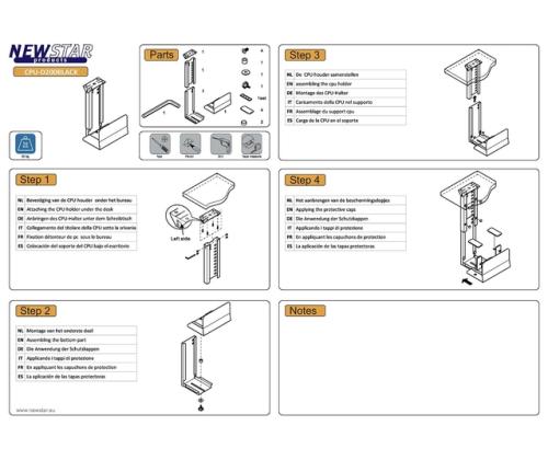 PC ACC DESK MOUNT 30KG/CPU-D200BLACK NEOMOUNTS