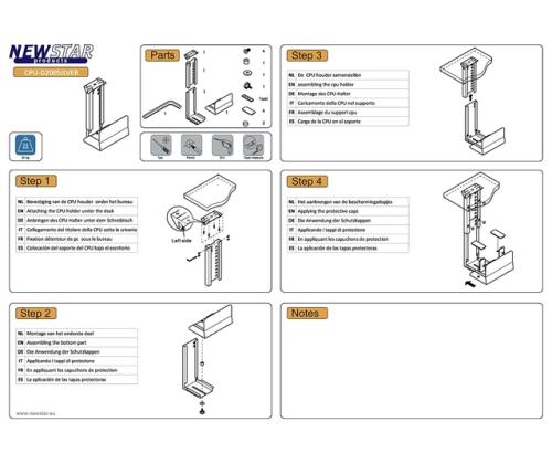 PC ACC DESK MOUNT 30KG/CPU-D200SILVER NEOMOUNTS