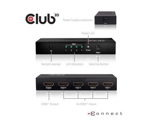 VIDEO SWITCH HDMI 4PORT/CSV-1370 CLUB3D