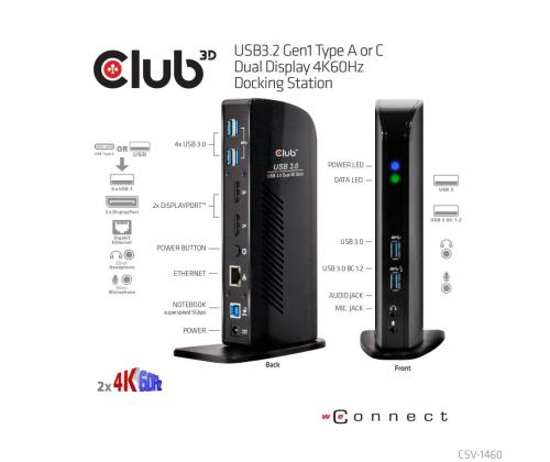 NB ACC DOCKING STATION/USB CSV-1460 CLUB3D