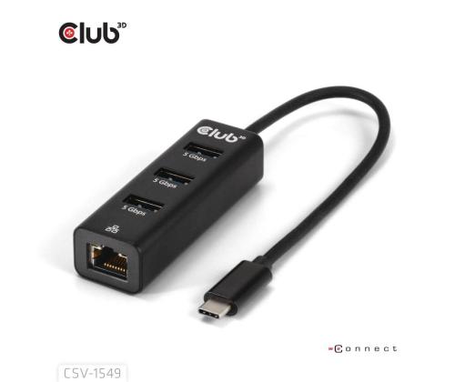 I/O HUB USB-C 3PORT/CSV-1549 CLUB3D
