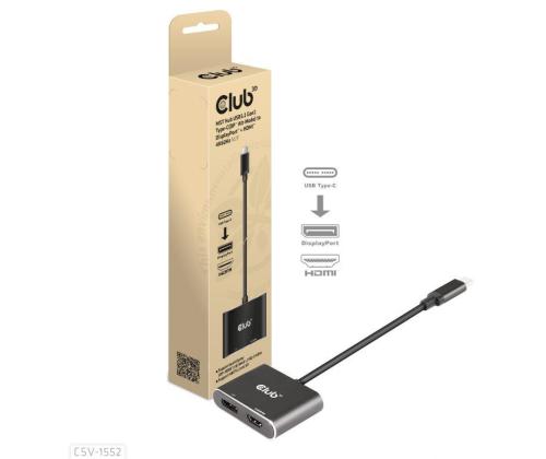 I/O HUB USB-C DP/HDMI/CSV-1552 CLUB3D