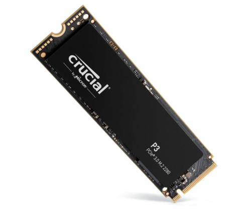 SSD CRUCIAL P3 1TB M.2 PCIE NVMe 3D NAND Write speed 3000 MBytes/sec Read speed 3500 MBytes/sec...