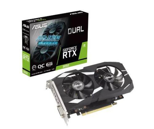 Graphics Card ASUS NVIDIA GeForce RTX 3050 6 GB GDDR6 96 bit PCIE 4.0 16x Dual Slot Fansink 1xDVI...