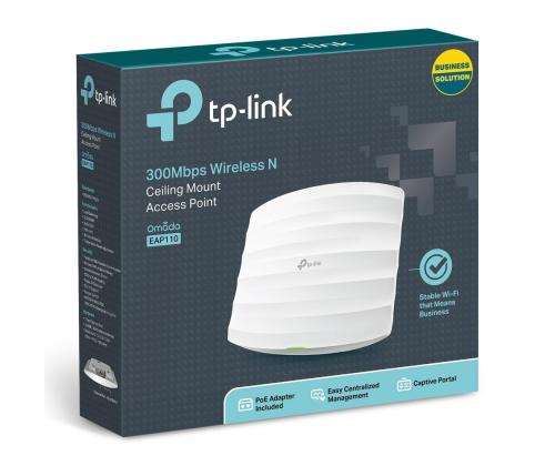 Access Point TP-LINK Omada 300 Mbps IEEE 802.11b IEEE 802.11g IEEE 802.11n 1xRJ45 Number of...