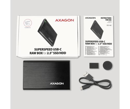 HDD ACC ENCLOSURE 2.5"/USB-C EE25-A6C AXAGON