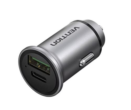 MOBILE CHARGER CAR USB/2P GRAY FFBH0 VENTION
