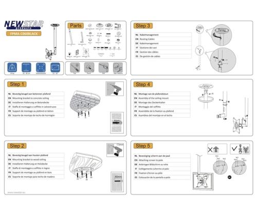 TV SET ACC CEILING MOUNT 10-40/FPMA-C060BLACK NEOMOUNTS