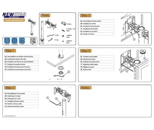 TV SET ACC DESK MOUNT BLACK/FPMA-D050DBLACK NEOMOUNTS