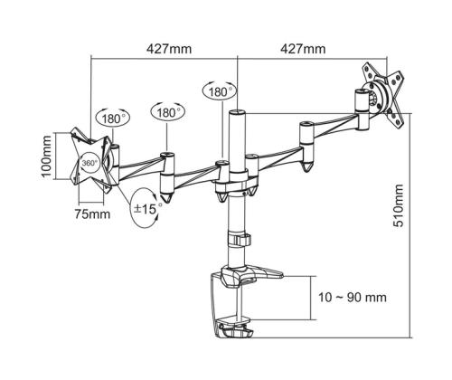 TV SET ACC DESK MOUNT 10-24"/FPMA-D1330DSILVER NEOMOUNTS