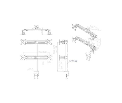 TV SET ACC DESK MOUNT BLACK/19-27" FPMA-D700D4 NEOMOUNTS