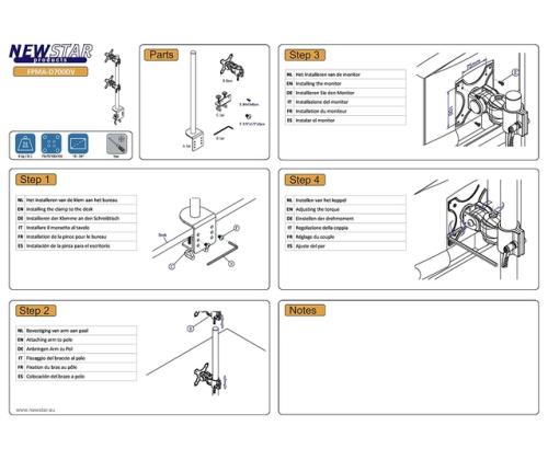TV SET ACC DESK MOUNT BLACK/10-24" FPMA-D700DV NEOMOUNTS