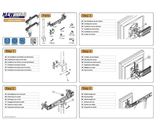TV SET ACC DESK MOUNT BLACK/19-27" FPMA-D700D4 NEOMOUNTS