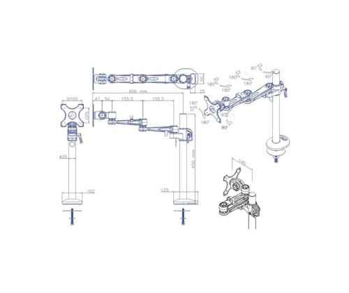 TV SET ACC DESK MOUNT SILVER/10-26" FPMA-D935G NEOMOUNTS