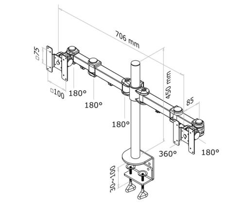 TV SET ACC DESK MOUNT BLACK/10-26" FPMA-D960D NEOMOUNTS