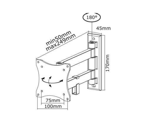 TV SET ACC WALL MOUNT 10-24"/FPMA-W820BLACK NEOMOUNTS