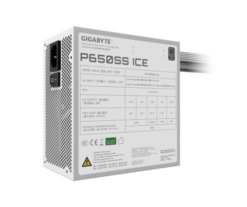Power Supply GIGABYTE GP-P650SS ICE 650 Watts Efficiency 80 PLUS SILVER PFC Active MTBF 100000...