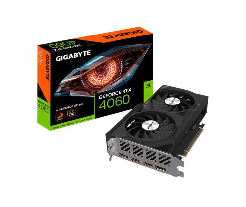 Graphics Card GIGABYTE NVIDIA GeForce RTX 4060 8 GB GDDR6 128 bit PCIE 4.0 16x Dual Slot Fansink...