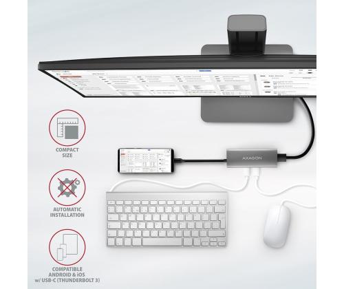 I/O HUB USB-C 5IN1/0.2M HMC-5G2 AXAGON