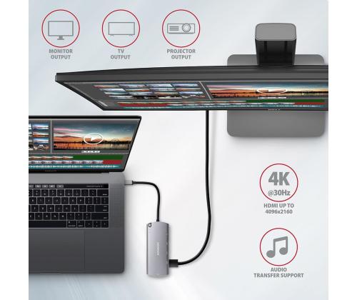 I/O HUB USB-C 6IN1 SATA M.2/0.18M HMC-6M2 AXAGON