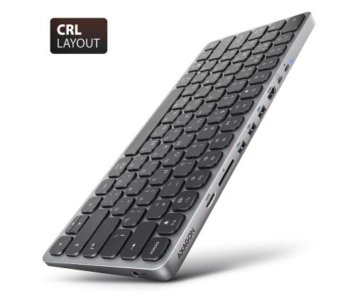 KEYBOARD + I/O HUB 9IN1/0.6M HMC-KB-CRL AXAGON