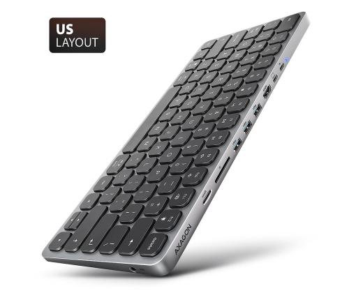 KEYBOARD + I/O HUB 9IN1/0.6M HMC-KB-US AXAGON