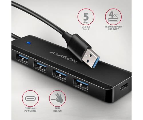 I/O HUB USB TRAVEL/0.19M HUE-C1A AXAGON