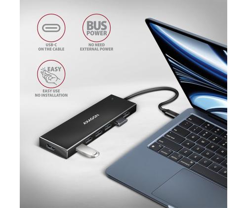 I/O HUB USB-C 7PORT FLAT/0.3M HUE-F7C AXAGON