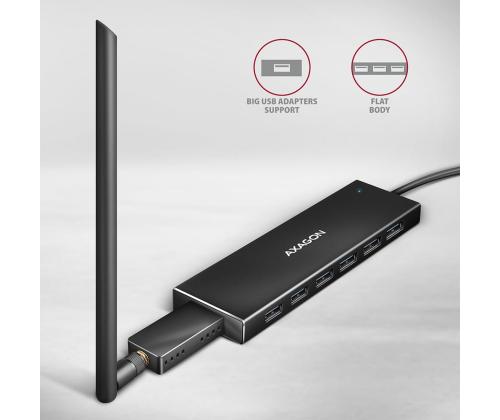 I/O HUB USB-C 7PORT FLAT/0.3M HUE-F7C AXAGON