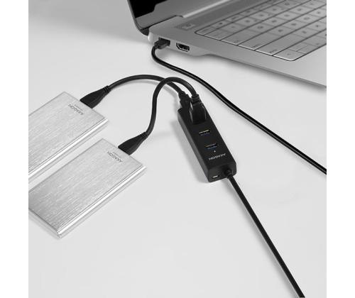 I/O HUB USB3.0 4PORT CHARGING/1.2M HUE-S2BL AXAGON