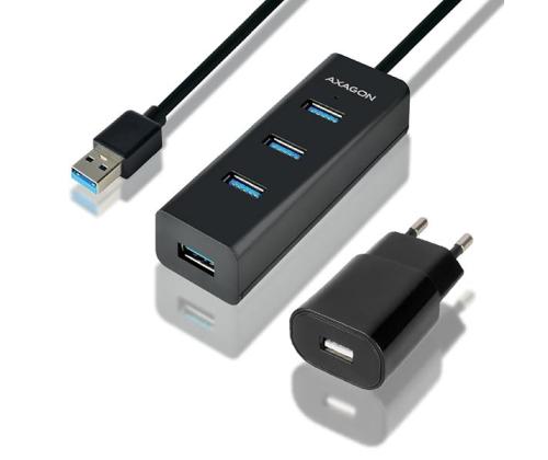 I/O HUB USB3.0 4PORT CHARGING/W/AC 1.2M HUE-S2BP AXAGON