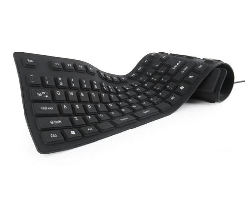 KEYBOARD FLEXIBLE USB ENG/BLACK KB-109F-B GEMBIRD