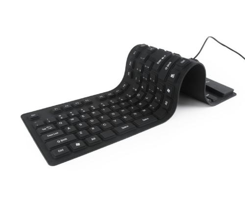 KEYBOARD FLEXIBLE USB ENG/BLACK KB-109F-B GEMBIRD