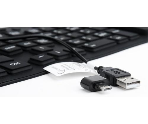 KEYBOARD FLEXIBLE USB ENG/BLACK KB-109F-B GEMBIRD