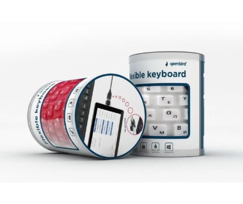 KEYBOARD FLEXIBLE USB ENG/BLACK KB-109F-B GEMBIRD