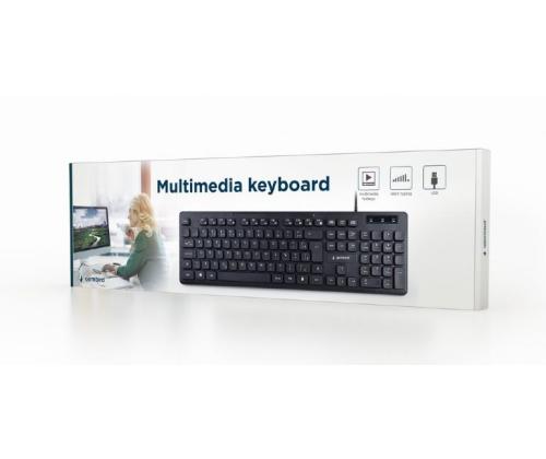 KEYBOARD MULTIMEDIA USB ENG/BLACK KB-MCH-04 GEMBIRD
