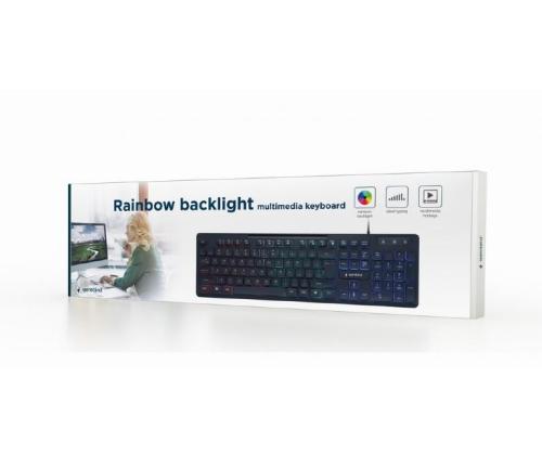 KEYBOARD MULTIMEDIA USB ENG/BLACK KB-UML-02 GEMBIRD