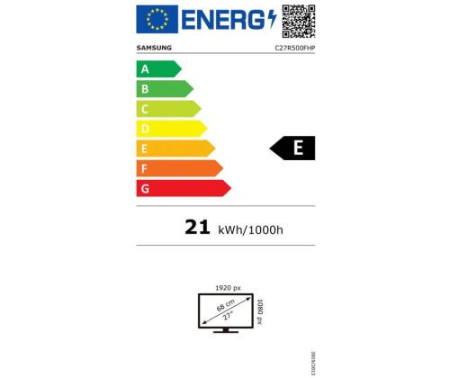 LCD Monitor SAMSUNG 26.9" Curved Panel VA 1920x1080 16:9 60Hz 4 ms Tilt Colour Grey LC27R500FHPXEN