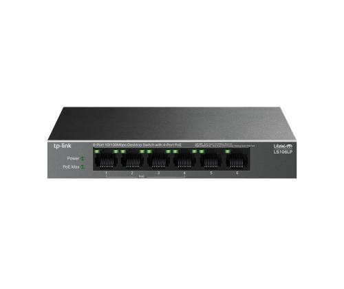 Switch TP-LINK LS106LP Desktop/pedestal 6x10Base-T / 100Base-TX PoE ports 4 LS106LP