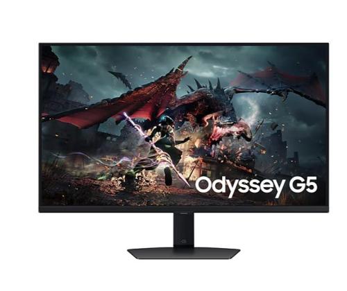 LCD Monitor SAMSUNG ODYSSEY G5 32" Gaming Panel VA 2560x1440 16:9 180Hz 1 ms Colour Black...