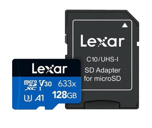 MEMORY MICRO SDXC 128GB UHS-I/W/ADAPTER LSDMI128BB633A LEXAR