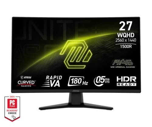 LCD Monitor MSI MAG 274CQF 27" Gaming/Curved Matte Panel VA 2560x1440 16:9 180Hz 0.5 ms Colour...