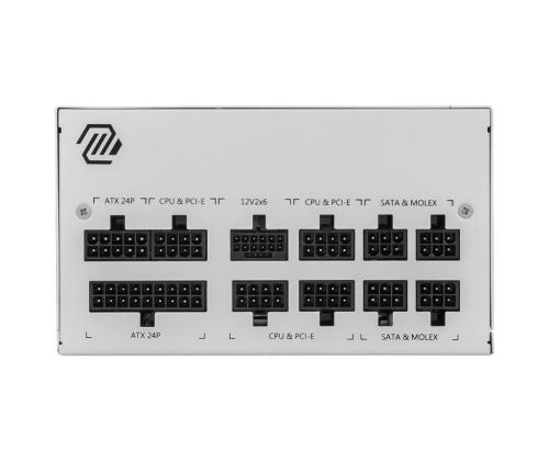 Power Supply MSI 850 Watts Efficiency 80 PLUS GOLD PFC Active MAGA850GLPCIE5WHITE