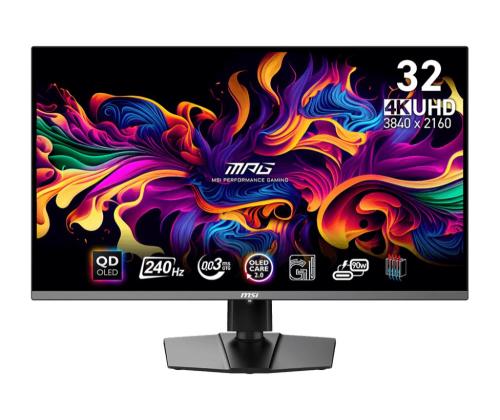 Monitor MSI 31.5" Gaming/4K Panel QD-OLED 3840x2160 16:9 Matte 0.03 ms Swivel Pivot Height...