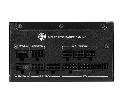 Power Supply MSI MPG A850GS PCIE5 ATX 3.1 850 Watts Efficiency 80 PLUS GOLD PFC Active...