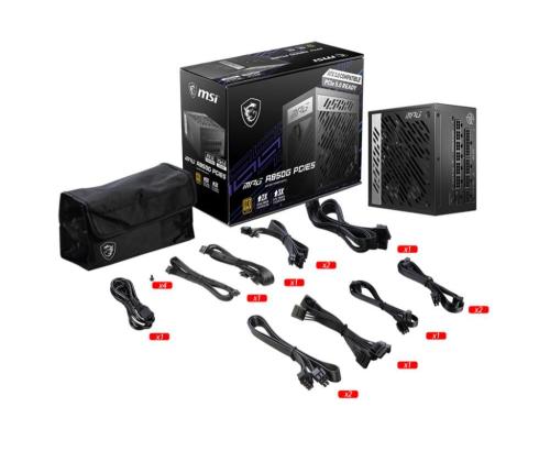 Power Supply MSI 850 Watts Efficiency 80 PLUS GOLD PFC Active MPGA850GPCIE5