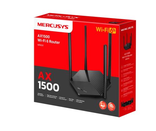 Wireless Router MERCUSYS 1500 Mbps Wi-Fi 6 IEEE 802.11a/b/g IEEE 802.11n IEEE 802.11ac IEEE 802...