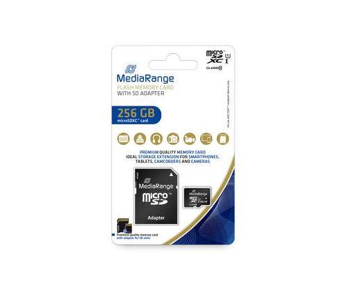 MEMORY MICRO SDXC 256GB UHS-1/W/ADAPTER MR946 MEDIARANGE