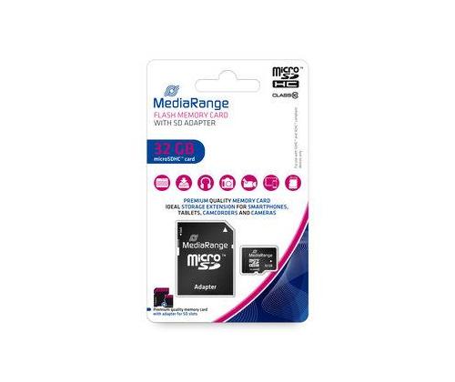 MEMORY MICRO SDHC 32GB C10/W/ADAPTER MR959 MEDIARANGE