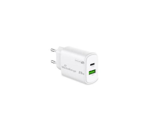 POWER ADAPTER USB/USB-C 25W/FAST MRMA112-2 MEDIARANGE